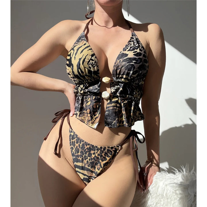 Leopard Printed Tankini Bikini