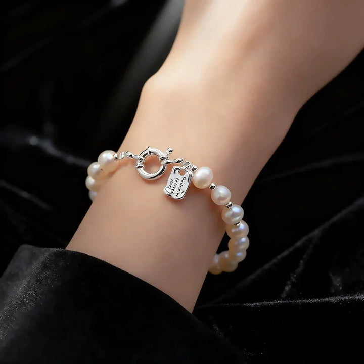Letter Tag Pearl Bracelet