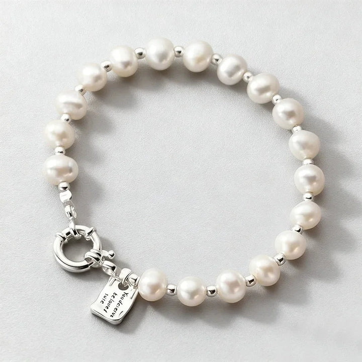 Letter Tag Pearl Bracelet Bracelet