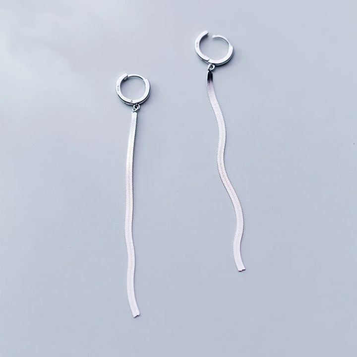 Long Tassel Earrings Silver Color