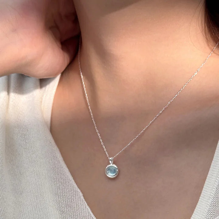 Minimalist Blue Pendant Necklace