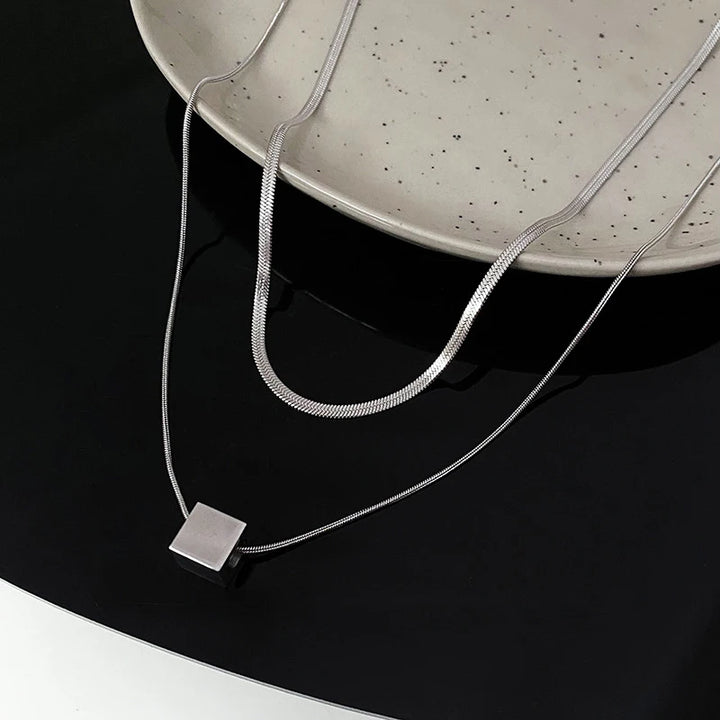 Minimalist Double-layered Chain Necklace Necklace