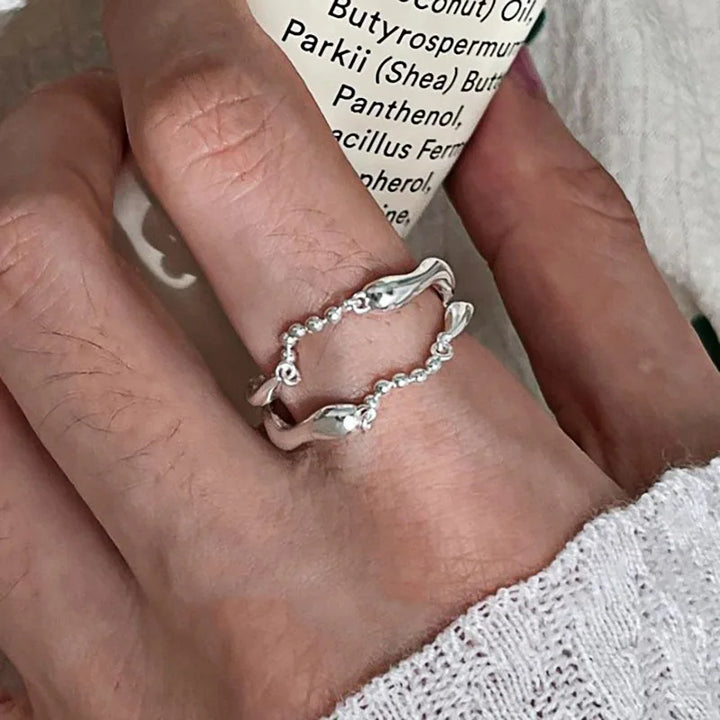 Minimalist Flower Chain Rings Style B 17mm