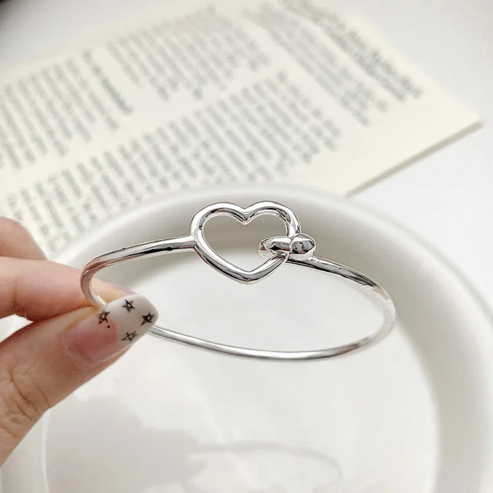 Minimalist Heart Bangle Bracelet Bracelet