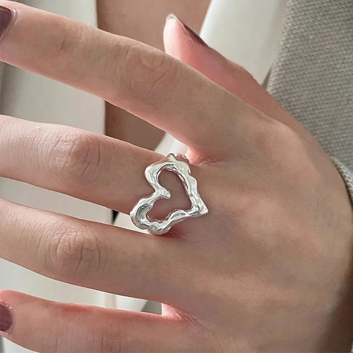 Minimalist Irregular Heart Ring