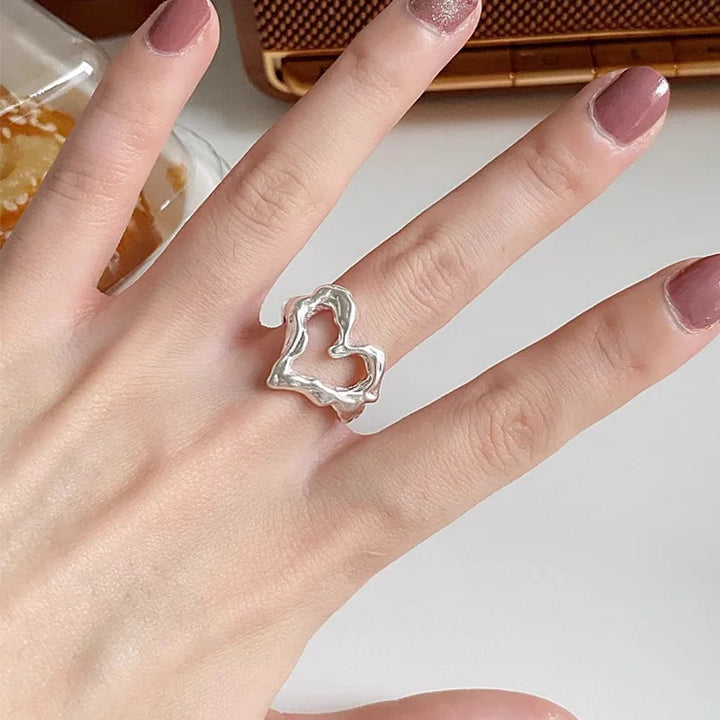 Minimalist Irregular Heart Ring