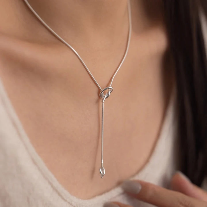 Minimalist Knotted Tassel Necklace