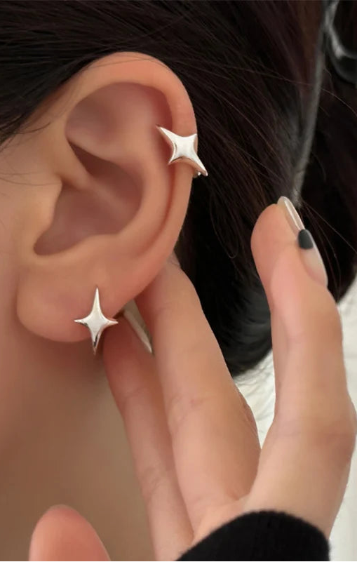Minimalist Star Hoop Earrings