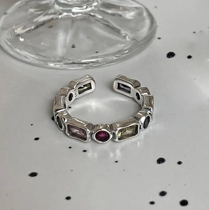 Multicolor Retro Zircon Ring