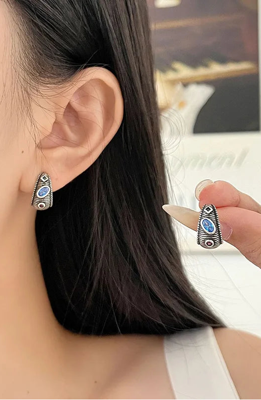 Multicolor Zircon C-Earrings