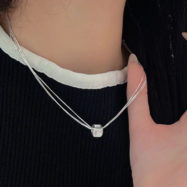 Multilayer Cube Chain Necklace