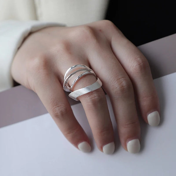 Multilayer Lines Vintage Ring