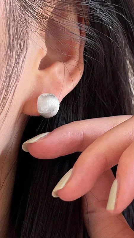 Pleated Scrub Geometric Earrings