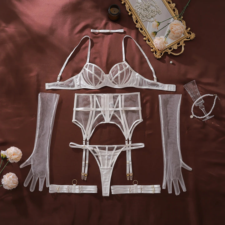 Premium Lined Sheer Lingerie White