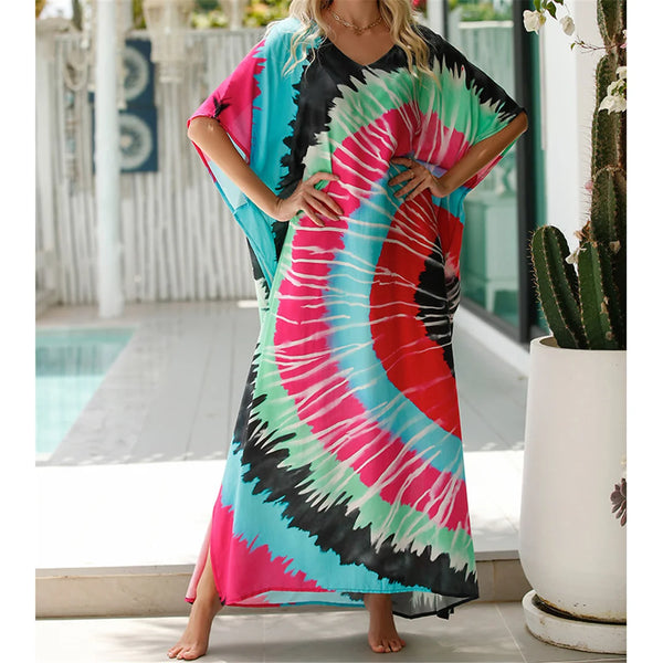 Printed Short Sleeve Cover Up