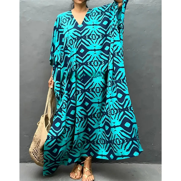 Printed V Tunic Cover Up