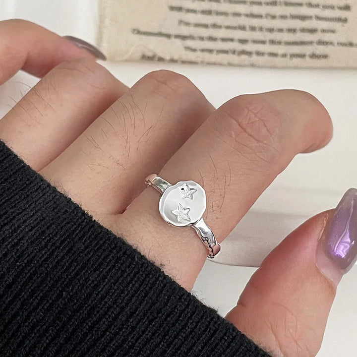Retro Star Pattern Ring Style B resizable