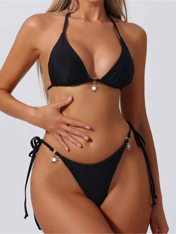 Rhinestone Strappy Bikini