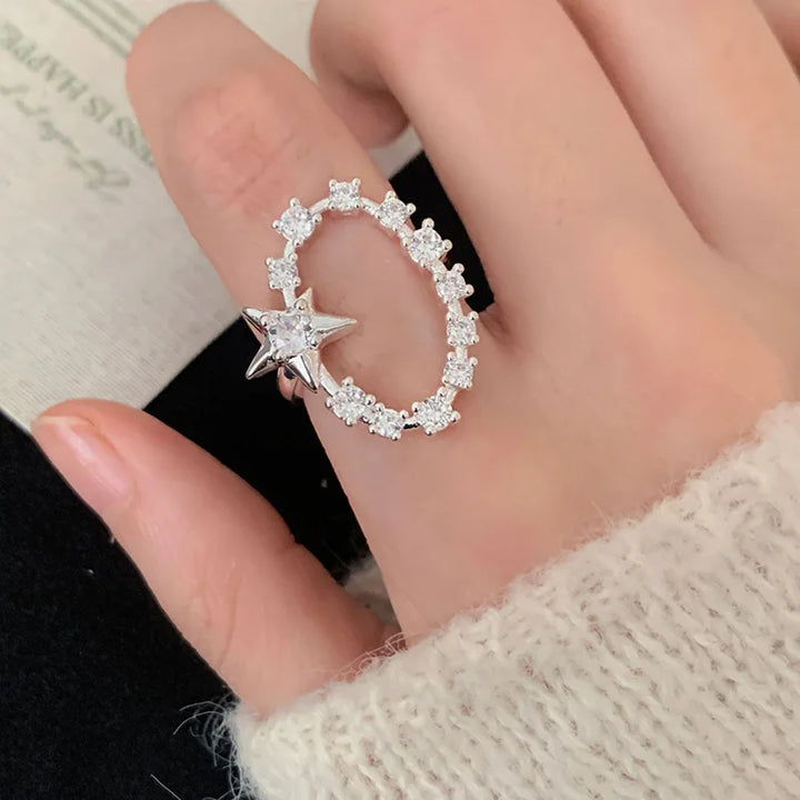 Shining Star Heart Zircon Ring Style A resizable