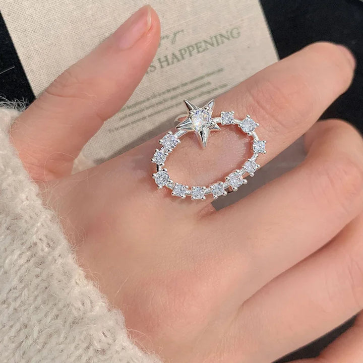 Shining Star Heart Zircon Ring