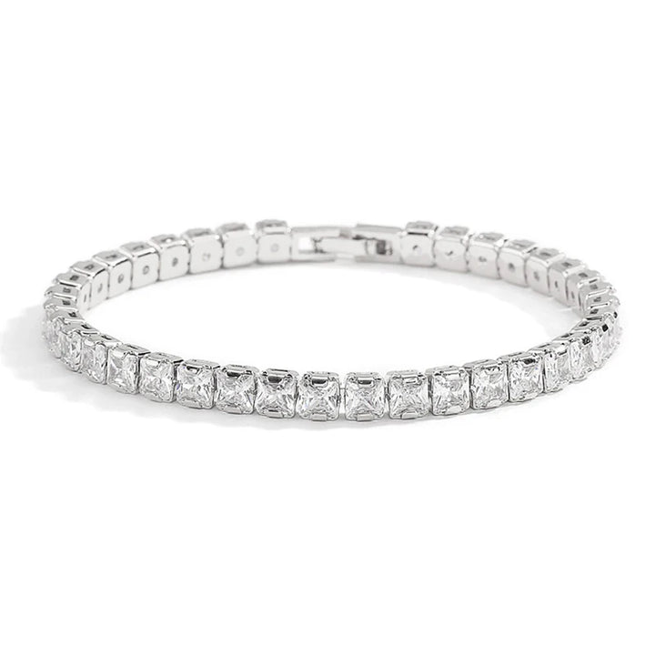Simple Sparkling Zircon Bracelet Silver Color