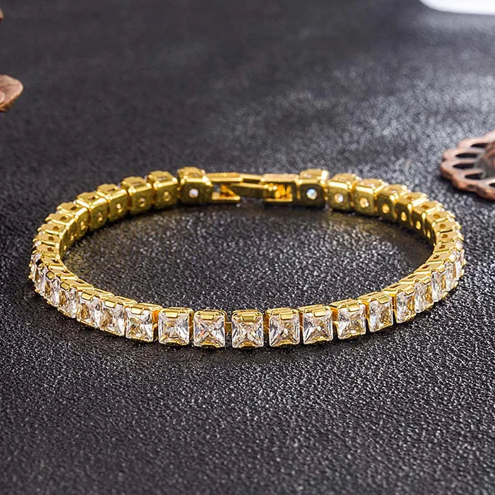 Simple Sparkling Zircon Bracelet Gold Color