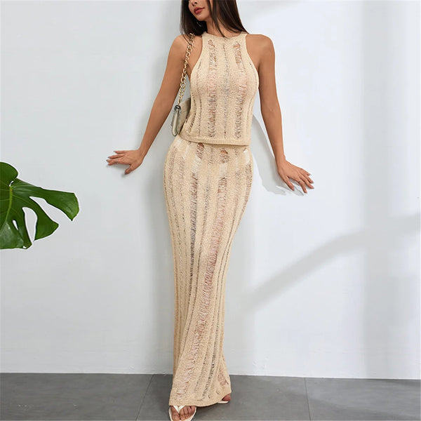 Sleeveless 2PCS Tunic Crochet