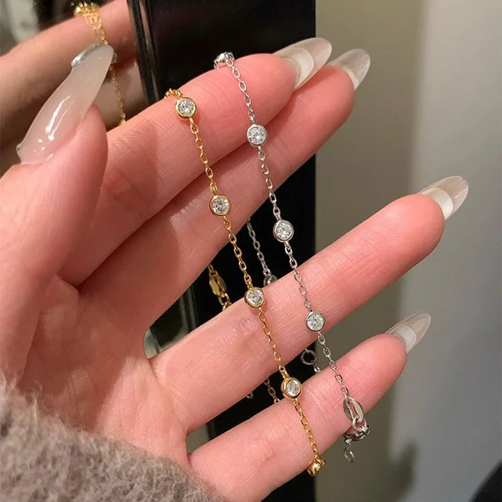 Sparkling Round Zircon Bracelet