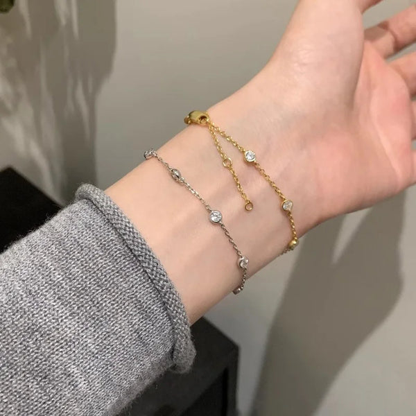 Sparkling Round Zircon Bracelet