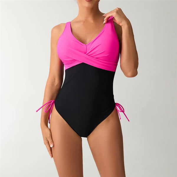 Splicing Cross V Swimsuit