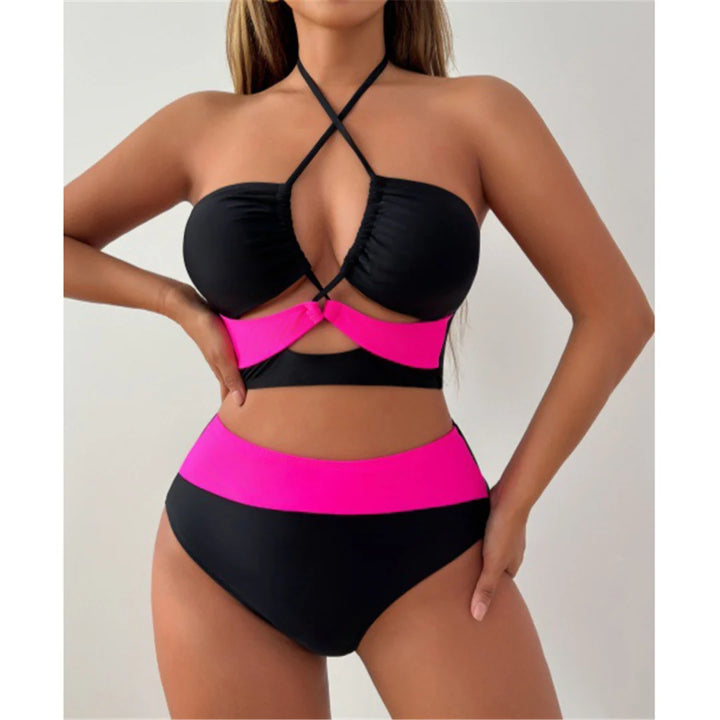 Splicing Halter Cut Out Bikini