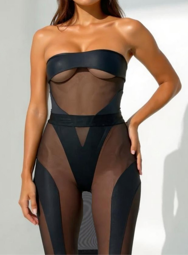 Splicing Mesh Dress Lingerie
