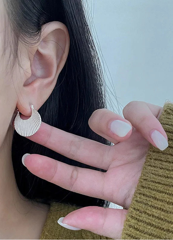 Stripe Pleated Hoop Earrings