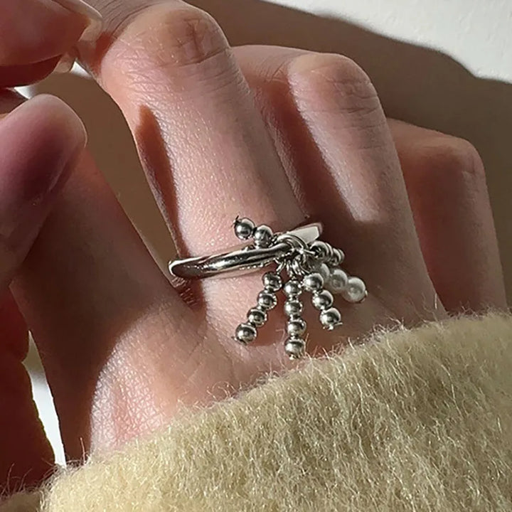 Vintage Beaded Stone Rings Ring A resizable