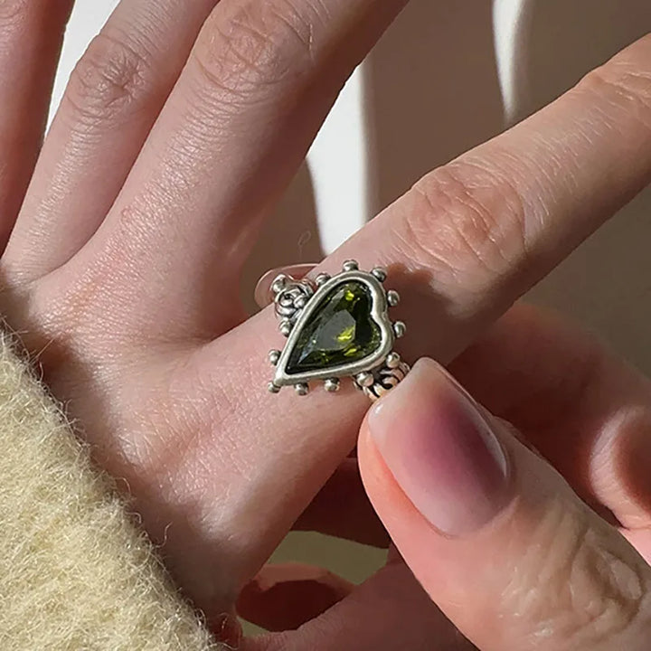 Vintage Beaded Stone Rings Ring B resizable