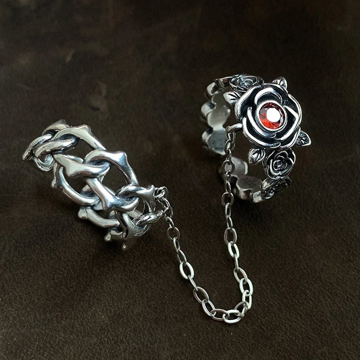 Vintage Chain Flower Rings