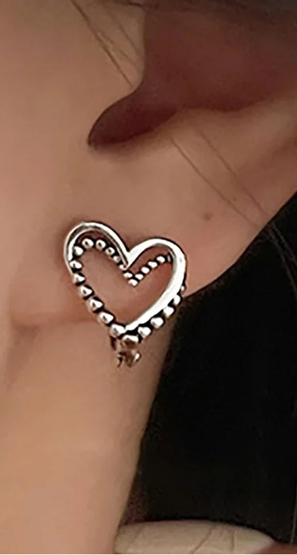 Vintage Double-layered Heart Earrings