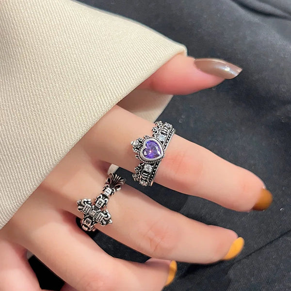 Vintage Heart & Cross Rings-Cargo Chic