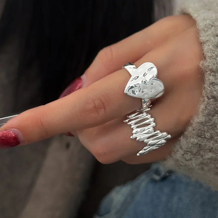 Vintage Heart Irregular Rings