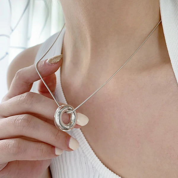 Vintage Hollow Round Pendant Necklace Necklace