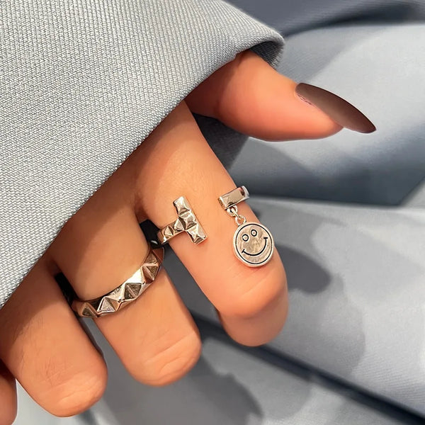 Vintage Pattern Smiley Ring