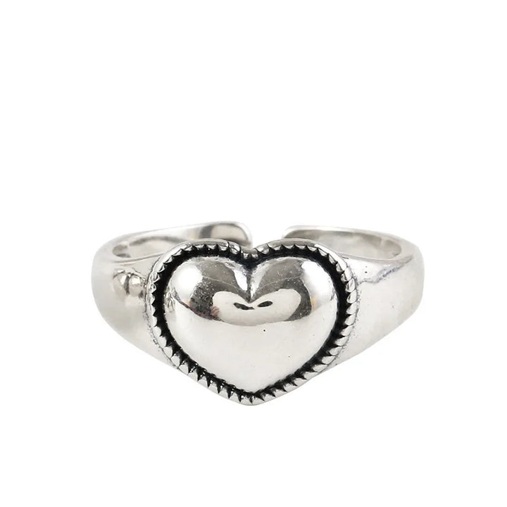 Vintage Punk Heart Rings LOVE Heart-9 resizable