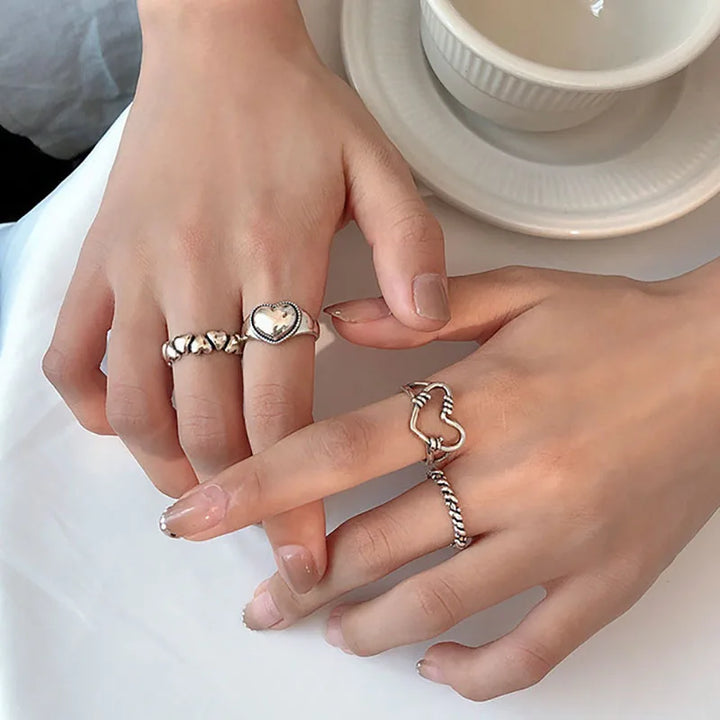 Vintage Punk Heart Rings