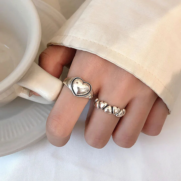 Vintage Punk Heart Rings
