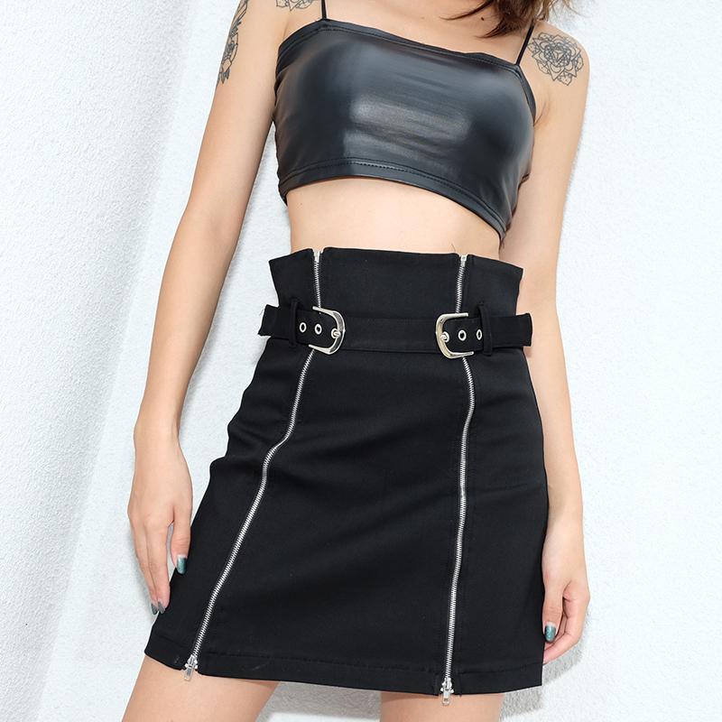 Belted Dual Zipper Skirt - Cargo Chic