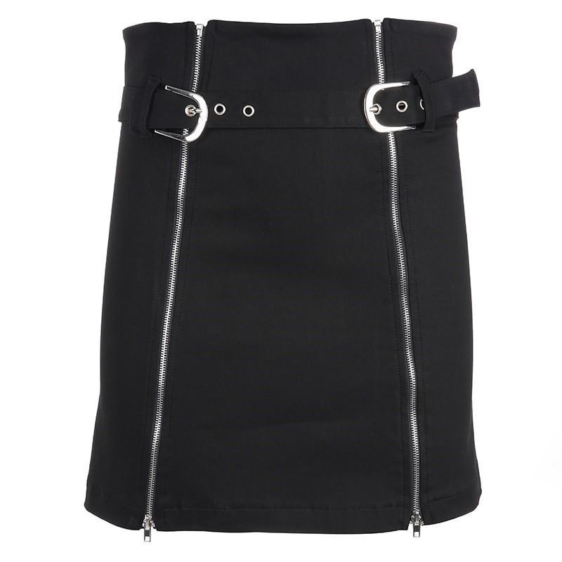 Belted Dual Zipper Skirt - Cargo Chic
