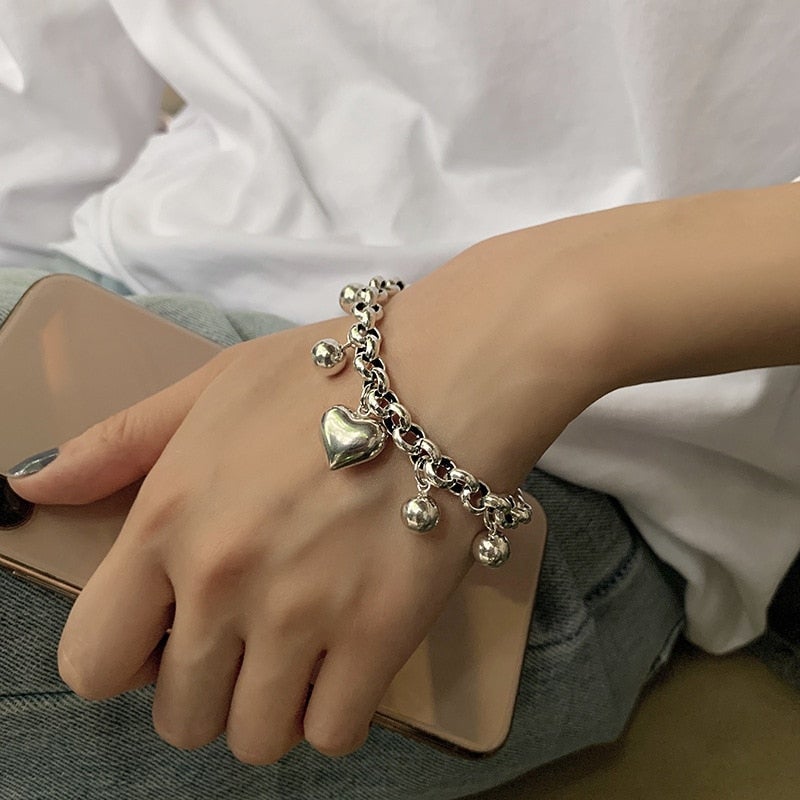 Creative Ball Heart Pendant Bracelet