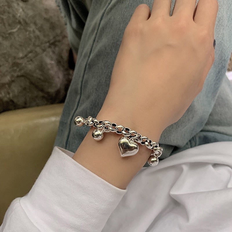 Creative Ball Heart Pendant Bracelet