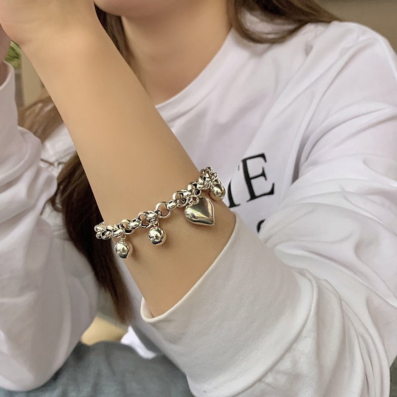 Creative Ball Heart Pendant Bracelet