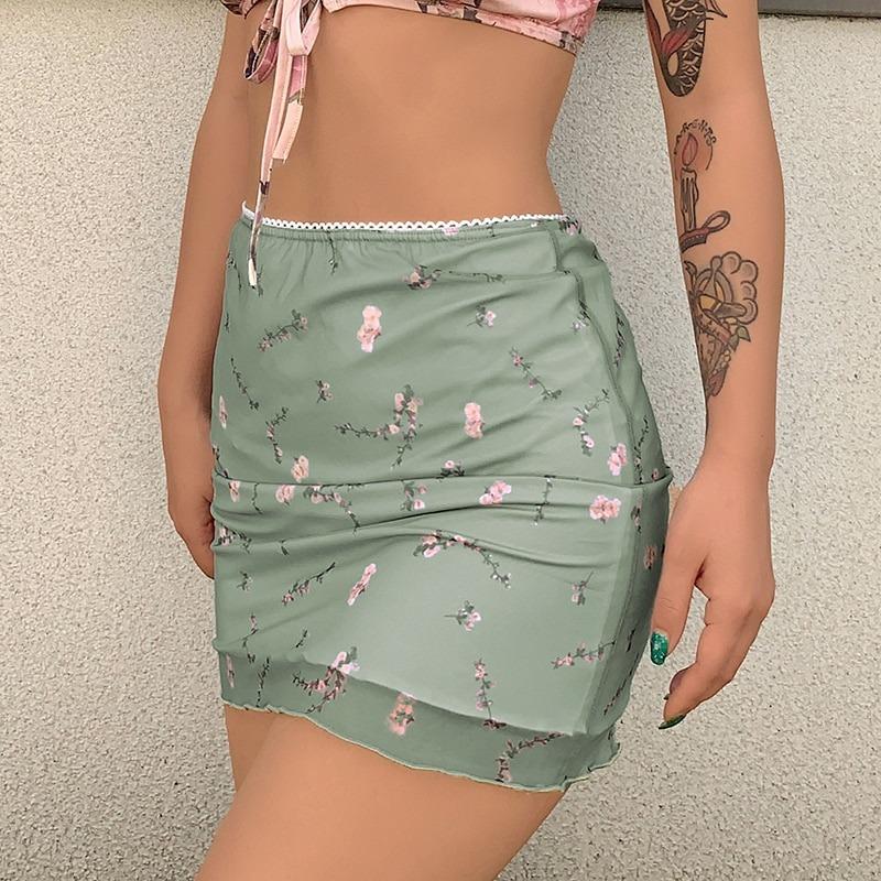 Double Layer Mesh Flower Skirt - Cargo Chic
